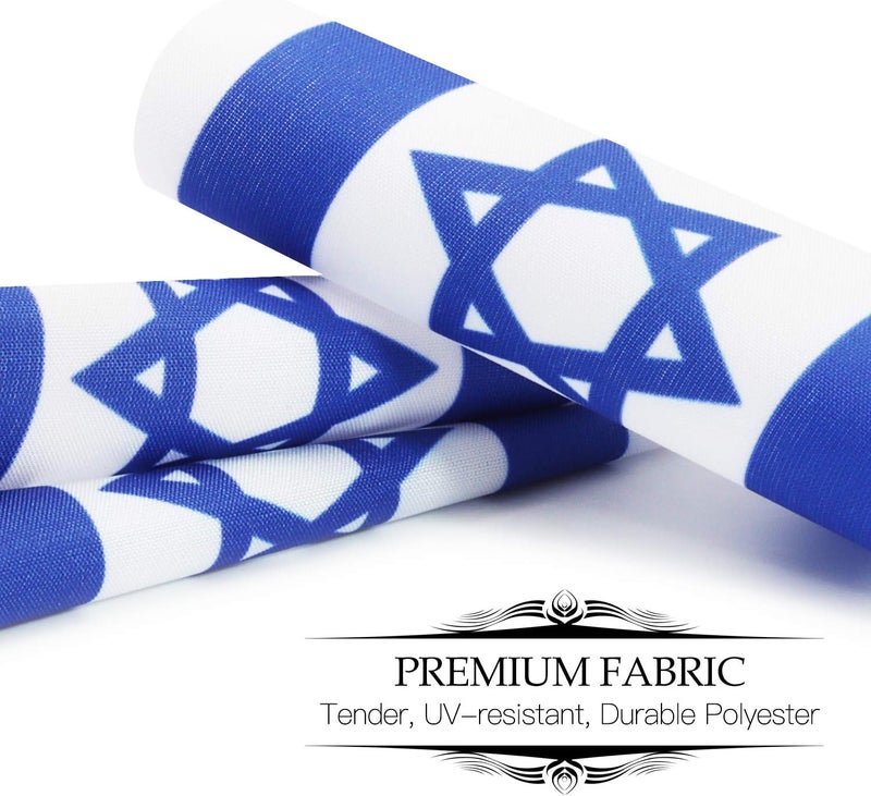 Anley Israel Deluxe Desk Flag Set - 6 x 4 Inch Miniature Israeli Desktop Flag with 12" Solid Pole - Vivid Color and Fade Resistant - Black Base and Spear Top - Image 4